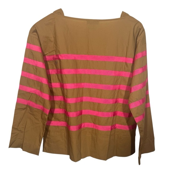 J Crew Cotton Poplin Top with Ribbon Stripe Size Small NWT - Picture 4 of 6